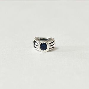 Chamilia Authentic .925 Sterling Silver Bracelet Charm w/ Blue Stones